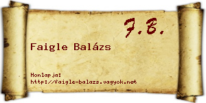 Faigle Balázs névjegykártya